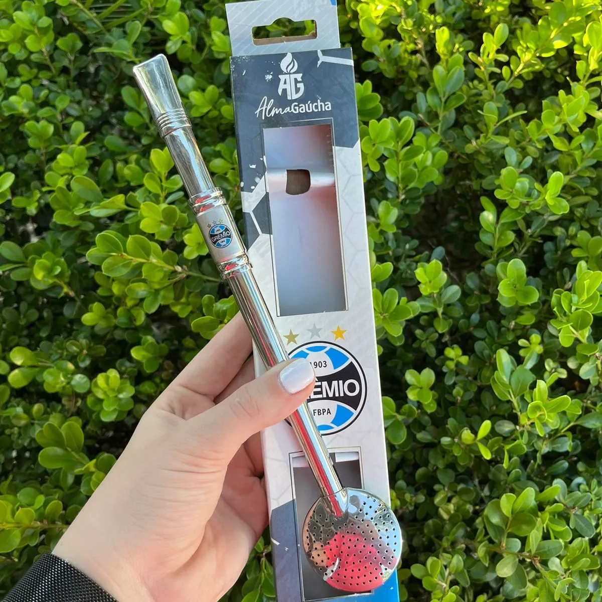 Bomba de inox personalizada do Grêmio